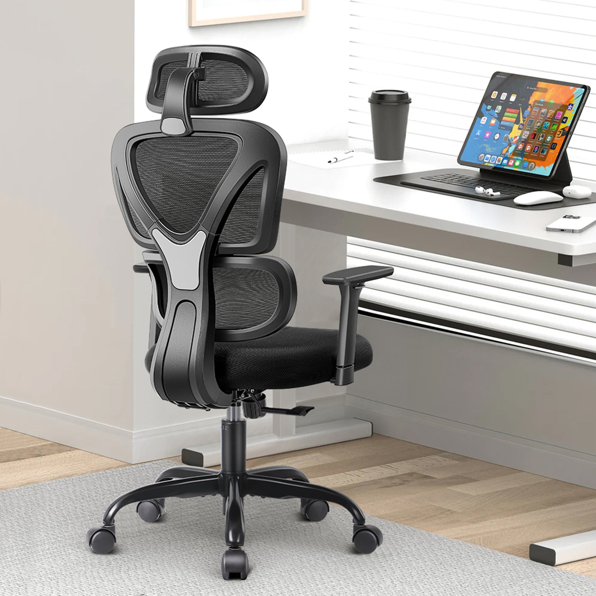 Silla Ergonómica KERDOM,Uso 8 horas,Avanzado Soporte Lumbar,Exclusivo Diseño