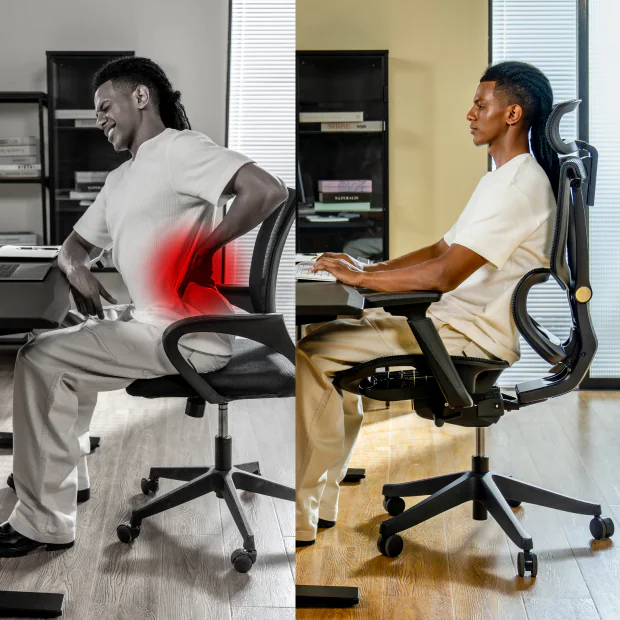 Silla Ergonómica KERDOM,Uso 8 horas,Avanzado Soporte Lumbar,Exclusivo Diseño