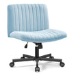 Armless Office Chair without Wheels, Ergonomic Wide Seat Swivel Desk Chair