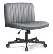 Armless Office Chair without Wheels, Ergonomic Wide Seat Swivel Desk Chair