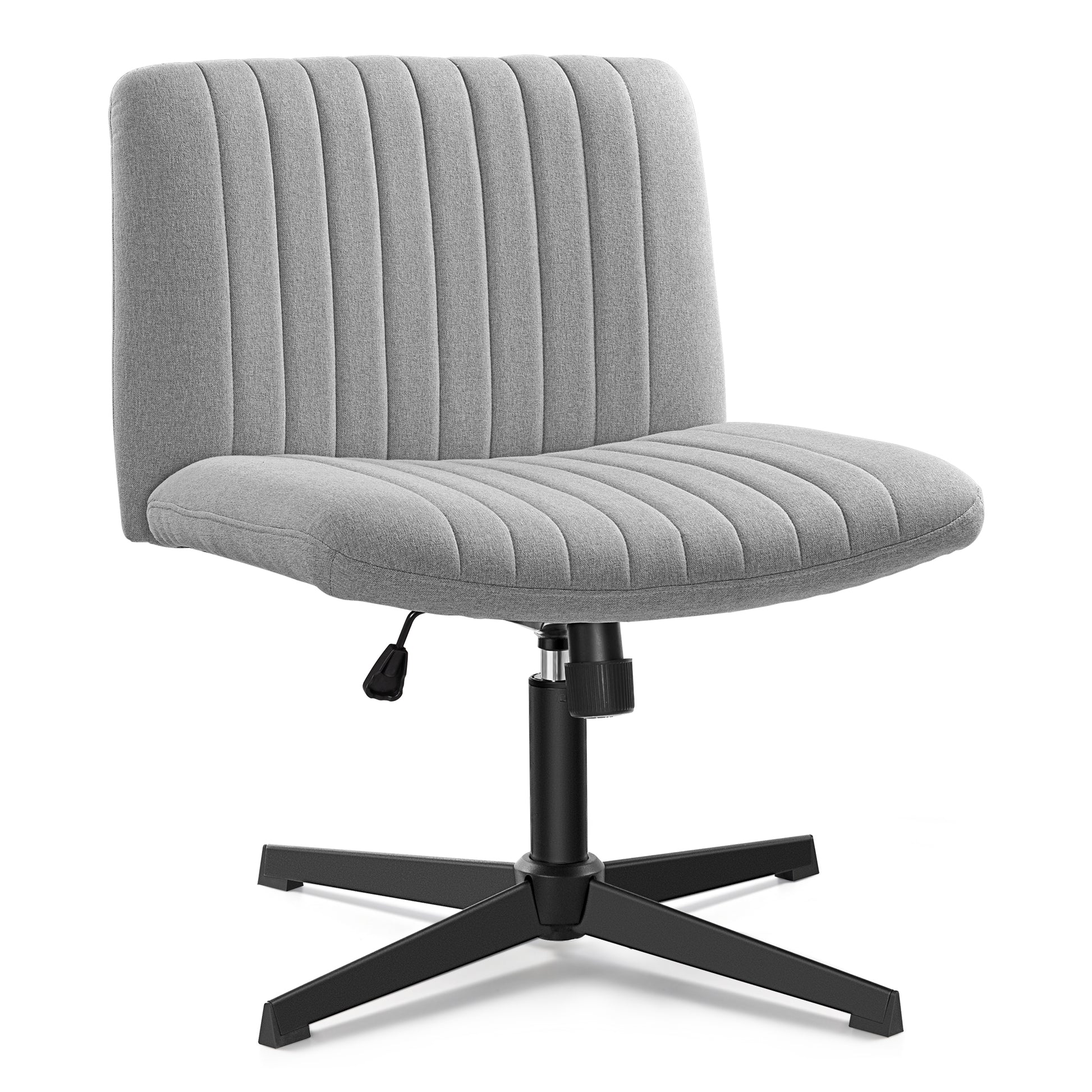 Armless Office Chair without Wheels, Ergonomic Wide Seat Swivel Desk Chair