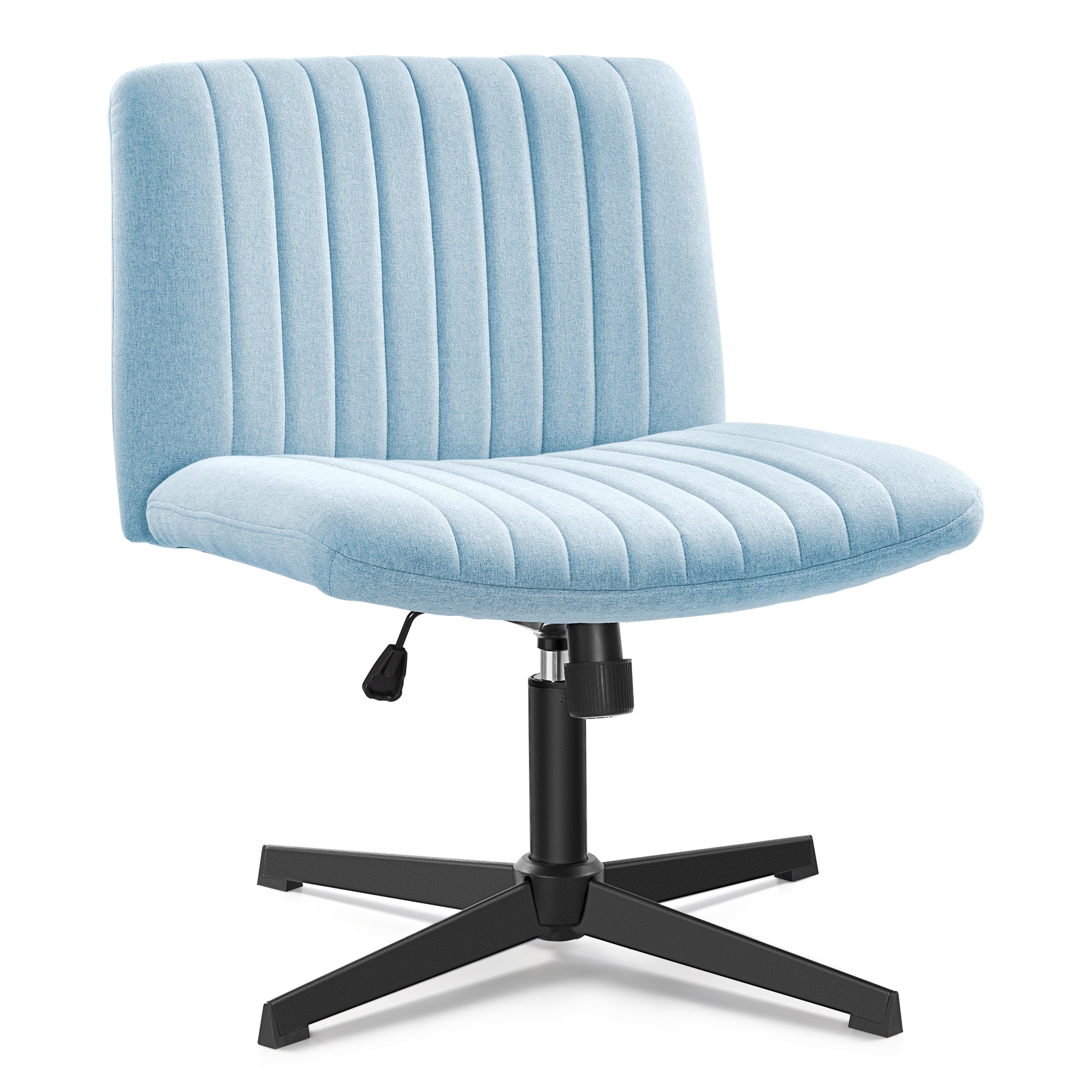 Armless Office Chair without Wheels Ergonomic Wide Seat Swivel Desk C