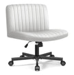 Armless Office Chair without Wheels, Ergonomic Wide Seat Swivel Desk Chair