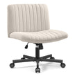 Armless Office Chair without Wheels, Ergonomic Wide Seat Swivel Desk Chair