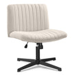 Armless Office Chair without Wheels, Ergonomic Wide Seat Swivel Desk Chair