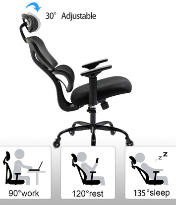 Silla Ergonómica KERDOM,Uso 8 horas,Avanzado Soporte Lumbar,Exclusivo Diseño