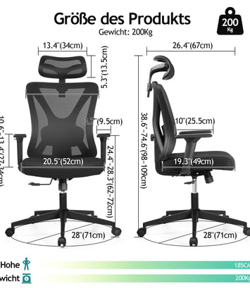 Silla Ergonómica KERDOM,Uso 8 horas,Avanzado Soporte Lumbar,Exclusivo Diseño