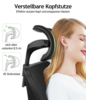 Silla Ergonómica KERDOM,Uso 8 horas,Avanzado Soporte Lumbar,Exclusivo Diseño