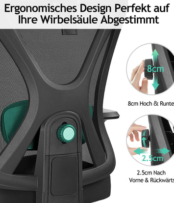 Silla Ergonómica KERDOM,Uso 8 horas,Avanzado Soporte Lumbar,Exclusivo Diseño